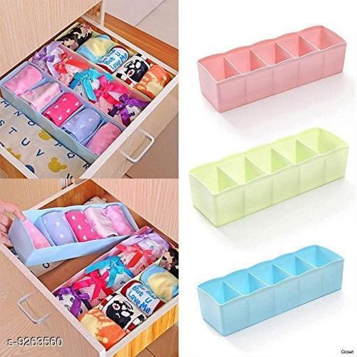5-Grid Multipurpose Divider Storage Box | Cosmetic, Jewelry & Kitchen Organizer | Random Colors