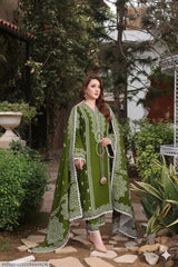 Green Embroidered Lawn 3Pcs Women Suit Set