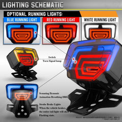 70cc 125cc Tail Light Red Brake Lamp Waterproof