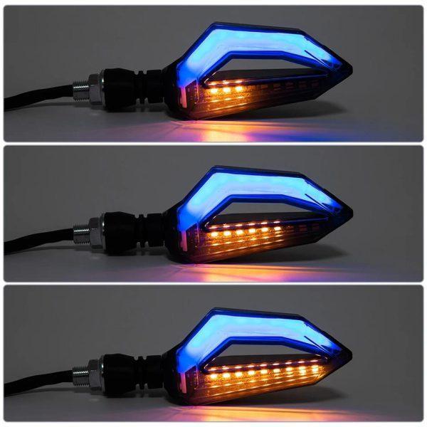 Premium Quality Bike Indicators Blue Amber LED Dual Color