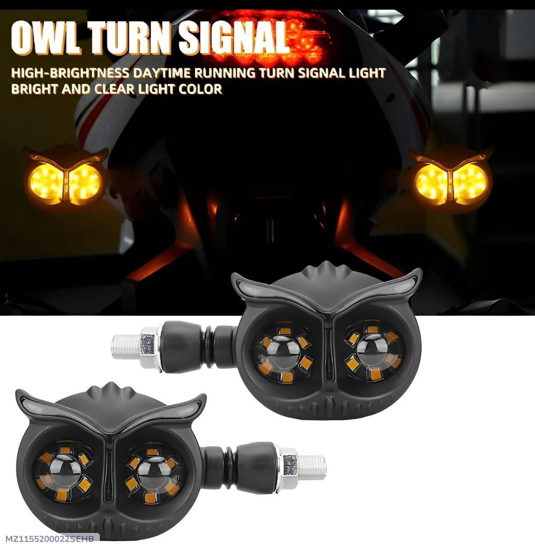 Owl Turn Signals for Moto - Yellow Light, Durable Plastic, Dual Color