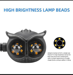 Owl Turn Signals for Moto - Yellow Light, Durable Plastic, Dual Color
