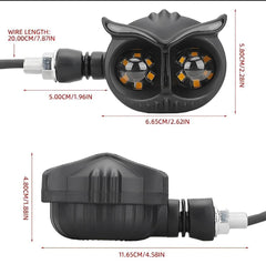 Owl Turn Signals for Moto - Yellow Light, Durable Plastic, Dual Color