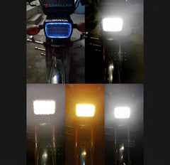 Premium HJG LED Headlight for Bikes – White & Yellow Fog Light