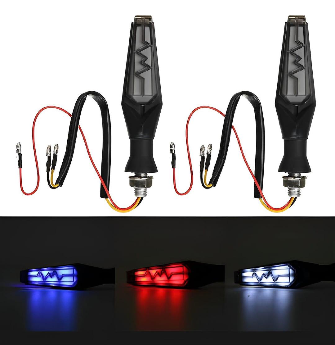 Heartbeat LED Bike Indicators Red Blue White Multi Color