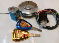 70cc Bike Key Switch Kit Golden Metal 3-Piece Set