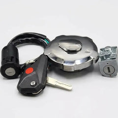 3-Piece Bike Security Kit Black Metal Heavy Duty
