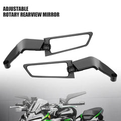 Motorcycle Rearview Mirror Black Wind Wing 360° Adjustable