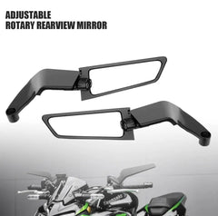 Motorcycle Rearview Mirror Black Wind Wing 360° Adjustable