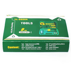 8 PCS Professional Tool Set with Storage Box | YL-8009A Model |  Durable Home Repair & DIY Toolkit |  Organized Plastic Storage Box