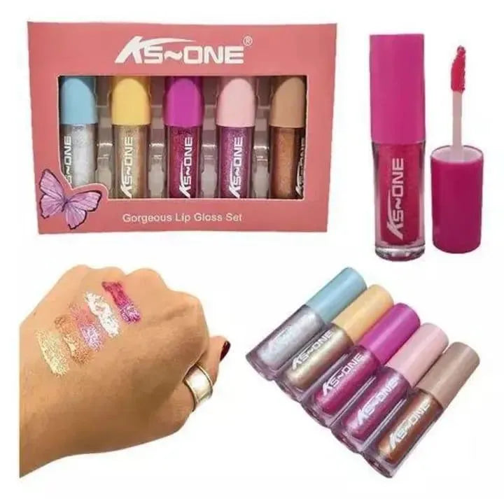 KS One Lip Gloss Set Multicolor Glossy Long Lasting