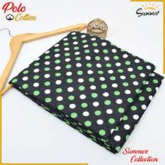 Black Polka Dot Women Suit Cotton Green White