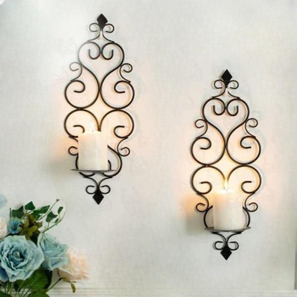 Modern Black Wall Shelves Set of 2 Decorative Wall Art 14"
