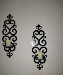 Modern Black Wall Shelves Set of 2 Decorative Wall Art 14"