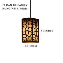 Golden Wooden Pendant Light 40 Inch Dark Brown