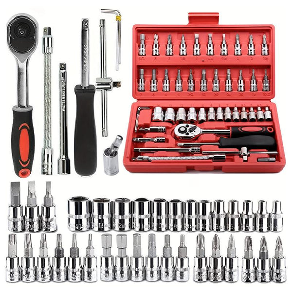 Stainless Steel Bike Tool Kit 46-Piece Red