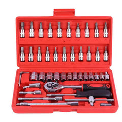 Stainless Steel Bike Tool Kit 46-Piece Red