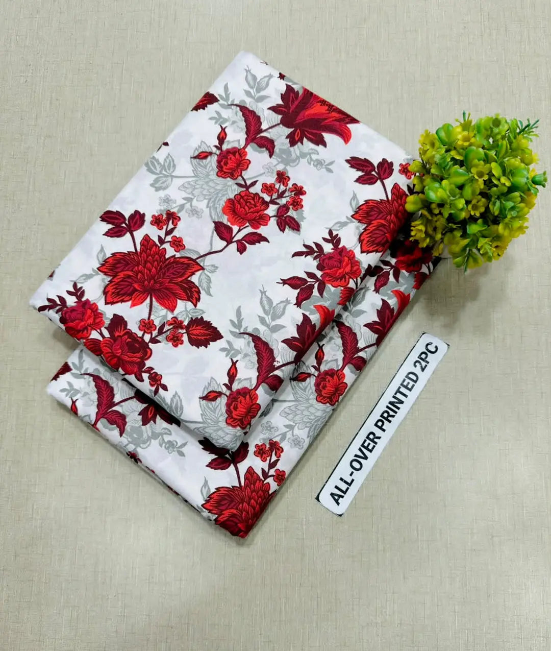 2 Pcs Women's Unstitched Printed Suit