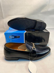 Men's Black Crocodile Texture Fancy Loafers