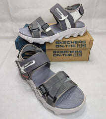 Men Grey Microfiber Casual Sandals with Straps