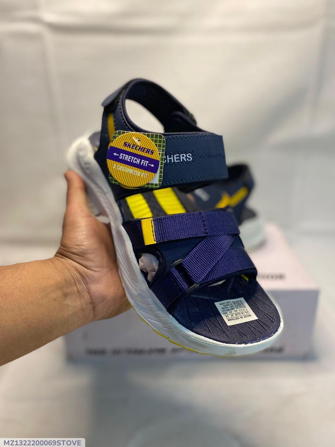 Men's Blue EVA Semi-Formal Sandals with Yellow Accents