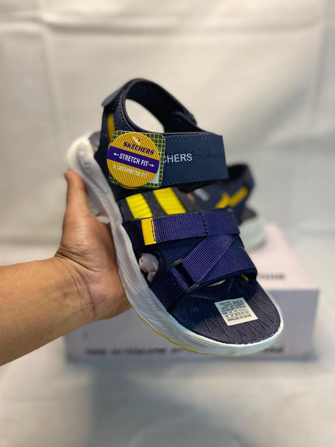 Men's Blue EVA Semi-Formal Sandals with Yellow Accents