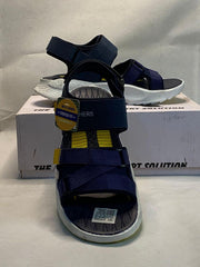 Men's Blue EVA Semi-Formal Sandals with Yellow Accents