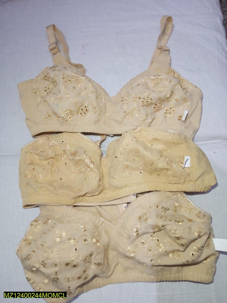 Premium Cotton Bra with Golden Embroidery for Daily Wear