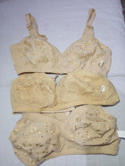 Premium Cotton Bra with Golden Embroidery for Daily Wear