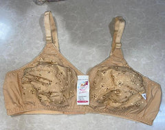 Premium Cotton Bra with Golden Embroidery for Daily Wear