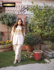Golden Printed Co-Ord Set Swiss Lawn for Women