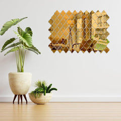 Golden Calligraphy Acrylic Mirrors Set of 4