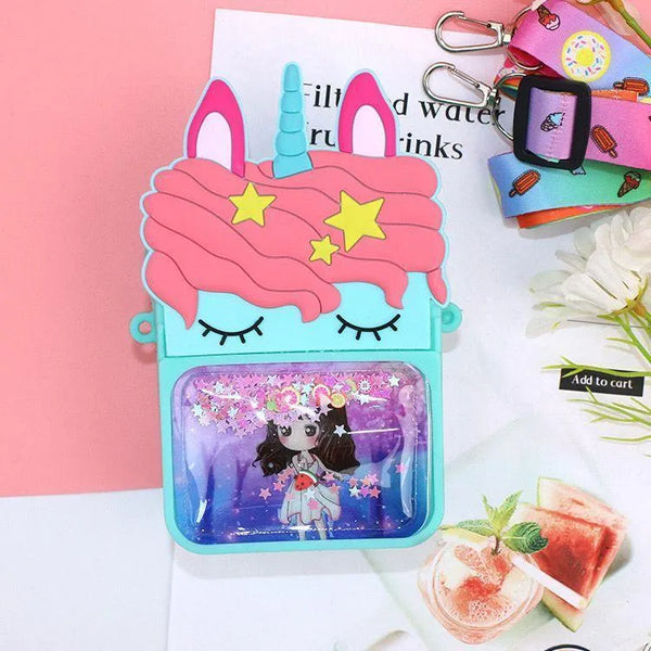 Unicorn Crossbody Bag for Girls with Glitter Pocket