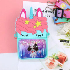 Unicorn Crossbody Bag for Girls with Glitter Pocket