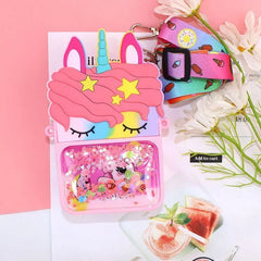 Unicorn Crossbody Bag for Girls with Glitter Pocket