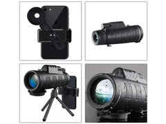 Stylish Black Monocular for Birdwatching & Hiking