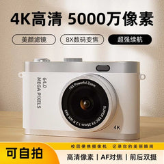 Dual-Camera Selfie-Capable Ccd Digital Camera for Students, Portable Retro Compact Point-And-Shoot Camera with Dual Lenses