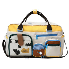 Women's Color-Blocked Travel Bag with Double Pocket & Crossbody Design