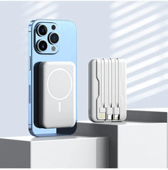 Wholesale cross-border magnetic power bank 10000 wireless charging self-wired fast charging Magsafe mobile power gift printing
