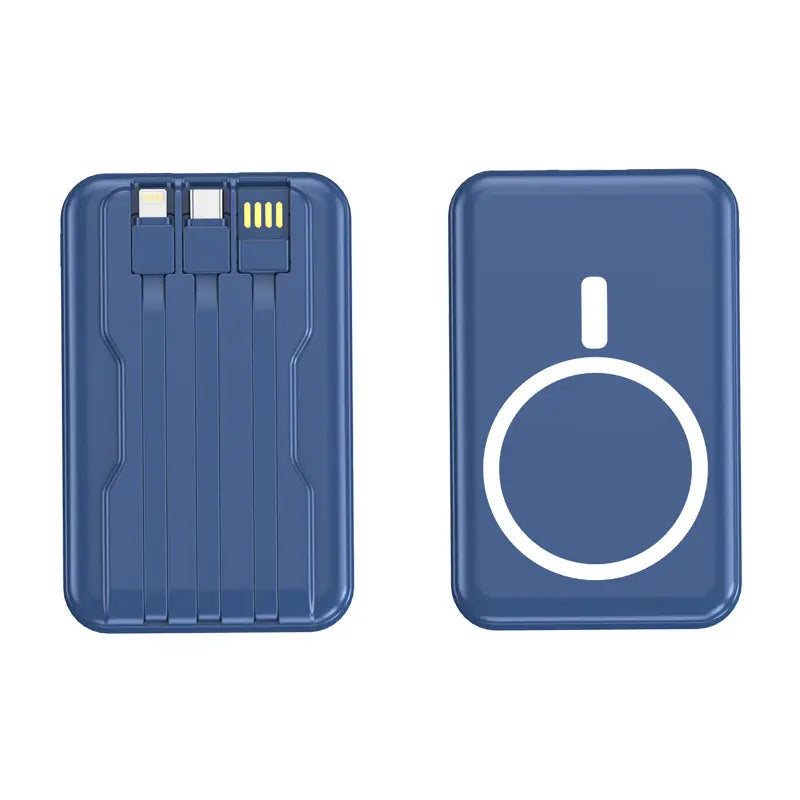 Wholesale cross-border magnetic power bank 10000 wireless charging self-wired fast charging Magsafe mobile power gift printing