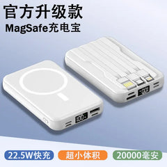 Wholesale cross-border magnetic power bank 10000 wireless charging self-wired fast charging Magsafe mobile power gift printing