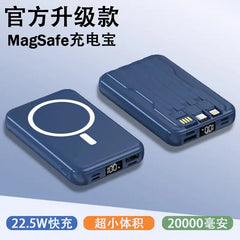 Wholesale cross-border magnetic power bank 10000 wireless charging self-wired fast charging Magsafe mobile power gift printing