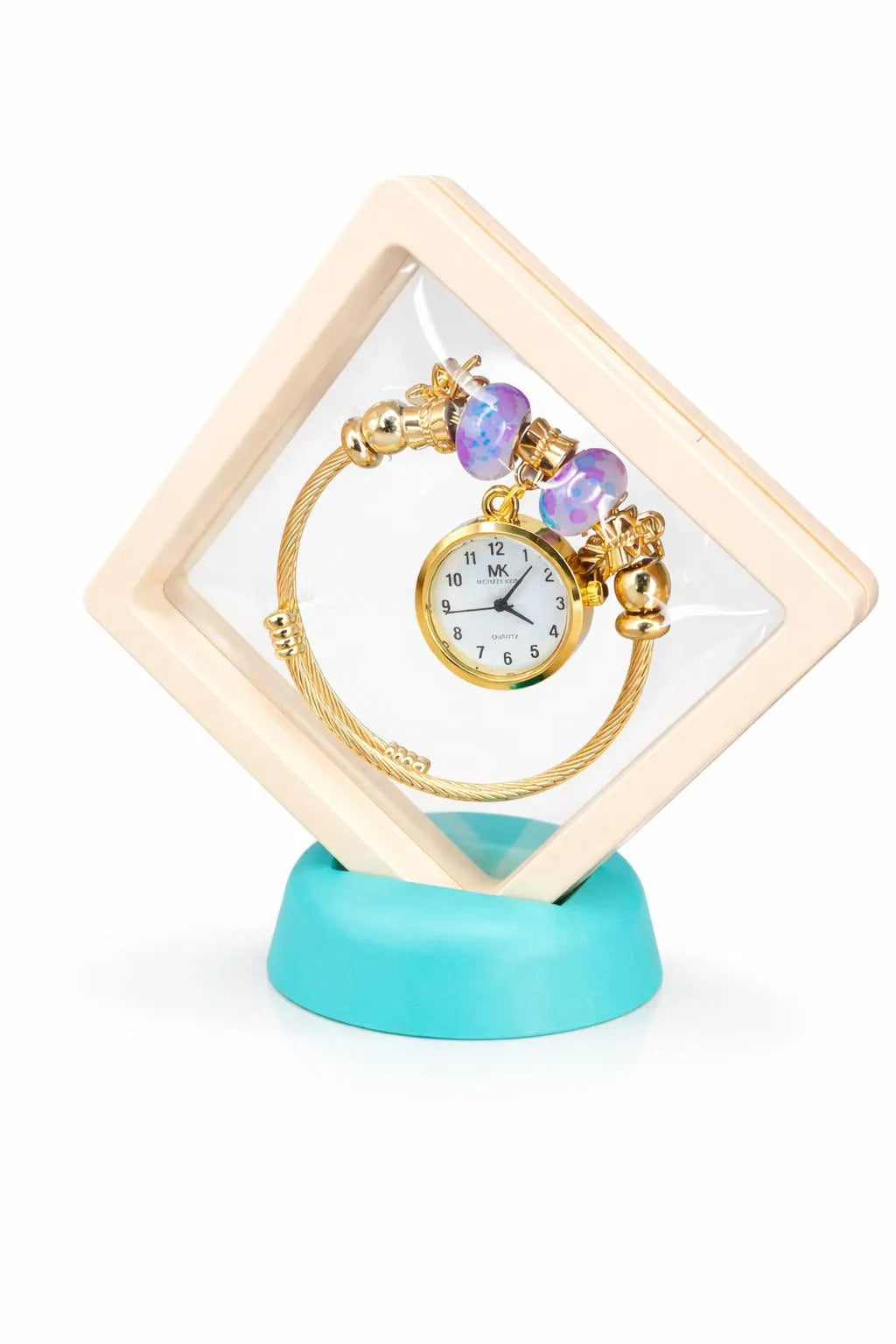 Golden Women's Bracelet Watch with Chic Dial and Elegant Strap