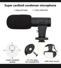 AY-49 Vlogger Kit | Microphone, LED Fill Light, Mini Tripod & Mobile Holder with Remote – Complete Video Making Set for Vlogging With Bluetooth Remote