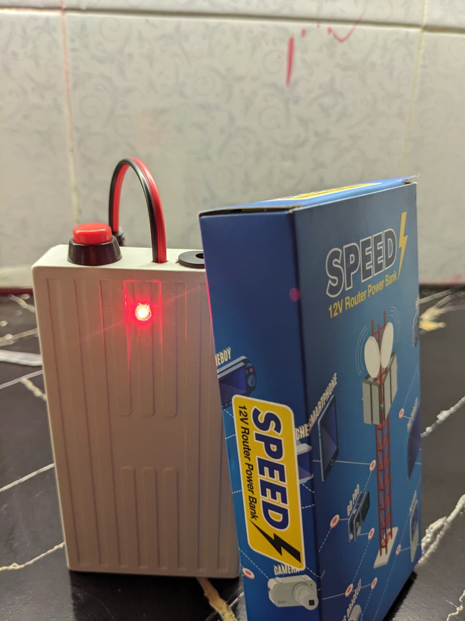 Speed 12V Router Power Bank – Mini UPS Backup Battery for WiFi Router - 20,000 mAh (Charger Not Included)