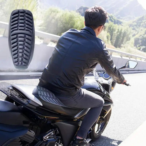 Motorcycle 3D Breathable Non-Slip Seat Cushion Pad – Pain Relief Comfort Cover for CD 70, CD 100, GS 150, GR 150, YBR and Similar Bike Seats