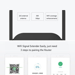 Original Xiaomi Mi Wifi Repeater Pro 300m - Wireless Signal Booster With Dual External Antenna For Expanded Network Coverage