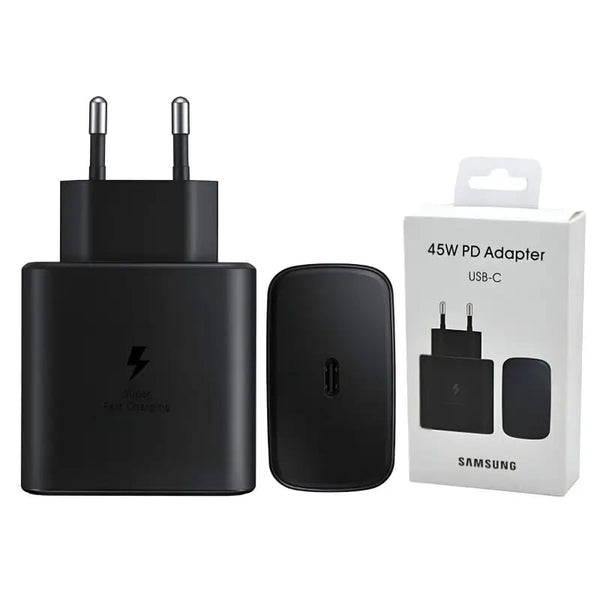 Samsung Original 45W PD Super Fast Charger USB-C Adapter – UK/US/EU Pin Fast Charging Wall Charger