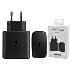 Samsung Original 45W PD Super Fast Charger USB-C Adapter – UK/US/EU Pin Fast Charging Wall Charger