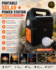 KBroad Portable Solar Power Station with LED Light & Charging Kit
